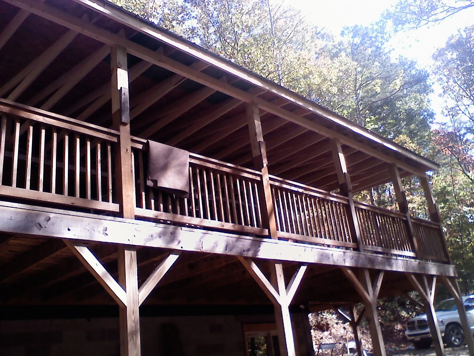 Timber framing under a new elevated porch and deck — Roof Leak Repair in Saulsbury by Roofing Brothers